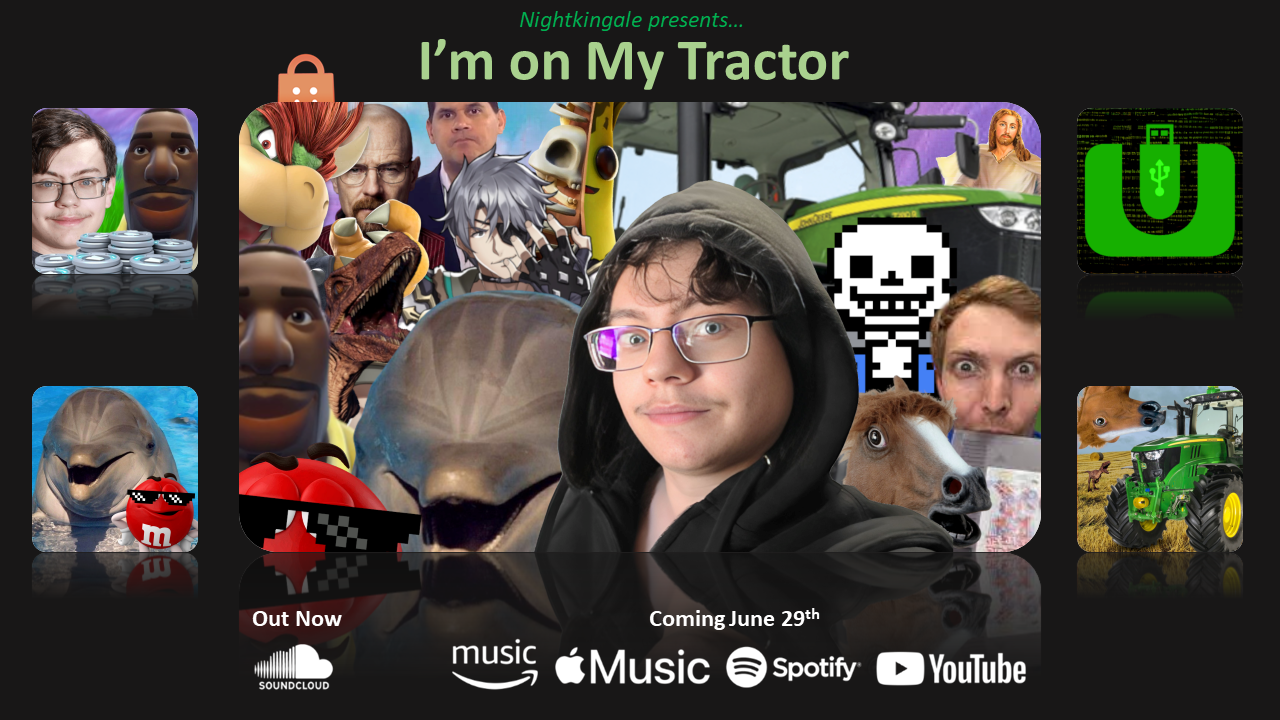 The promotional art for the release of "I'm on My Tractor."