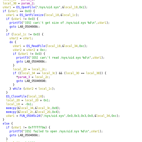 The code from IOSU where the sys/uid.sys is parsed.